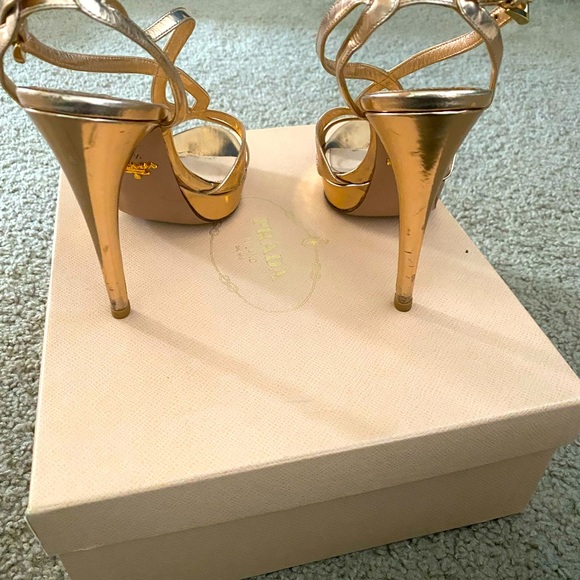 Authentic PRADA Metallic Bronze Sandals size 38.5, they run small! - Picture 8 of 8